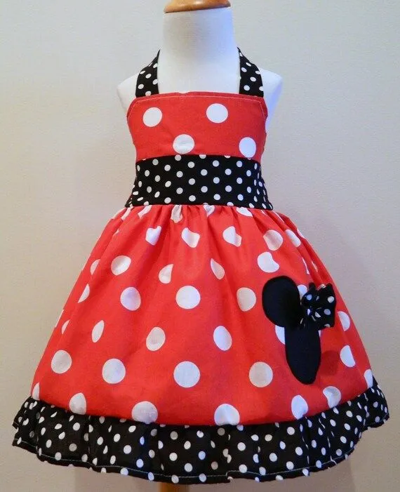 Minnie Mouse Dress Red And black And White Polka por FunUpTownGirls