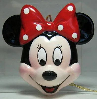 Minnie Mouse face flat ornament from our Schmid Bros collection ...