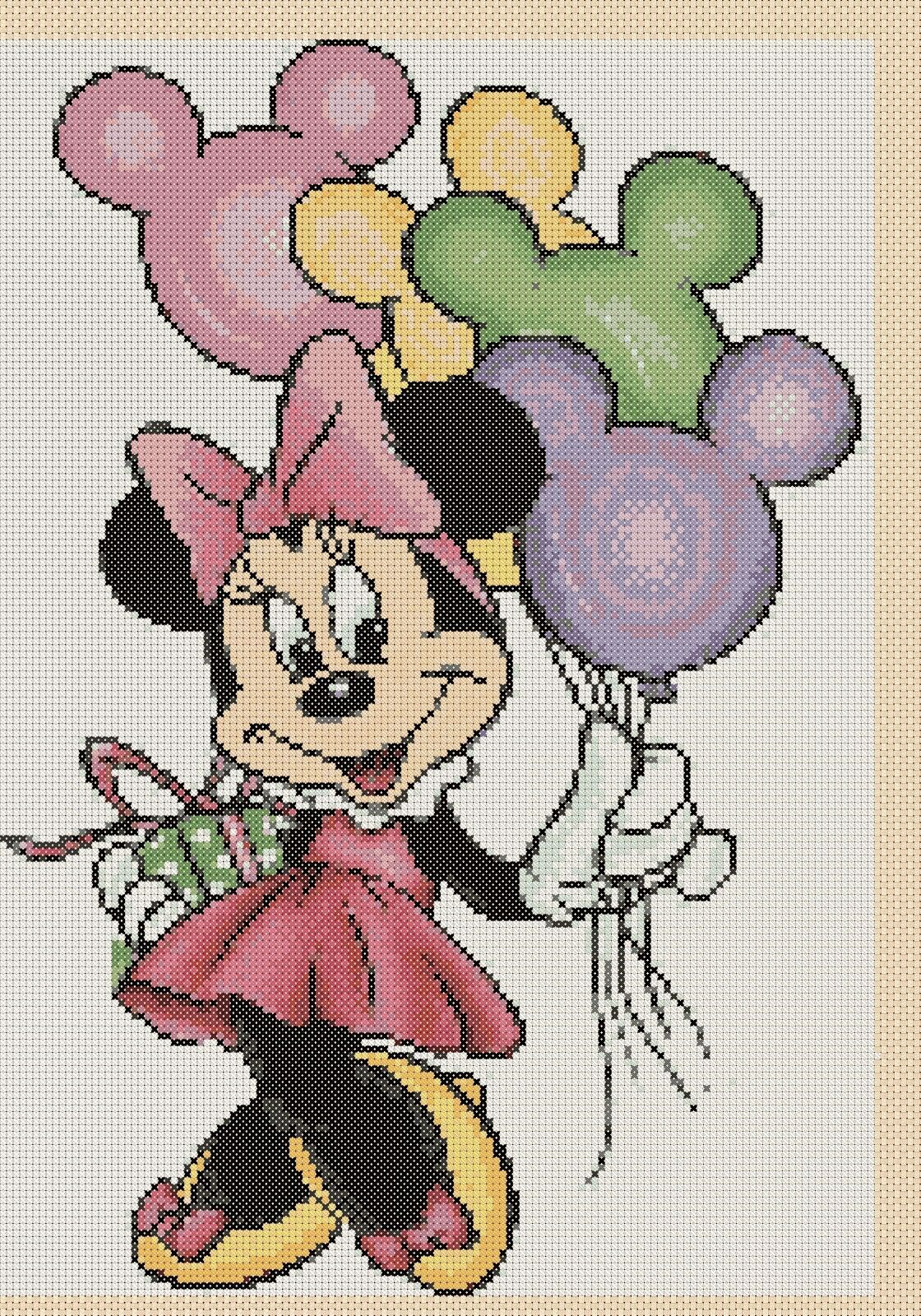 Minnie Mouse y globos contados punto de cruz KIT COMPLETO #10-96 | eBay