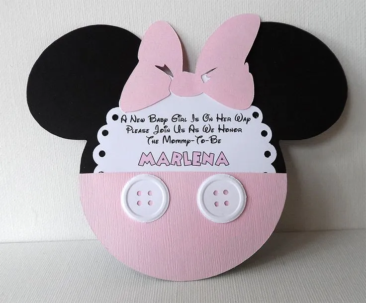 Minnie Mouse (Inspired) Baby Shower Light Pink Invitations QTY 10