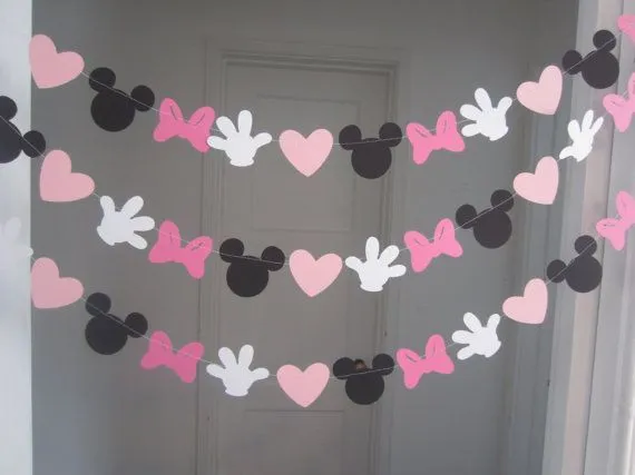 minnie mouse inspired paper garland banner decorations birthday clubh…