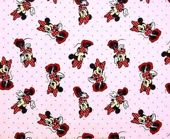 Minnie Mouse on pink with Dots fabric by michelledmonaco on Etsy