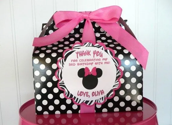 Minnie Mouse Pink/Back/ZEBRA Birthday by PocketFullofGlitter
