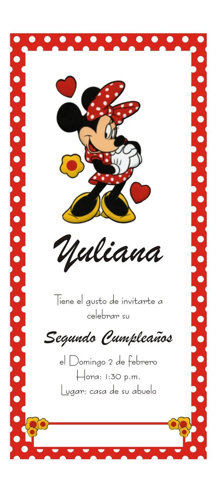 Tarjetas Minnie Mouse - Imagui