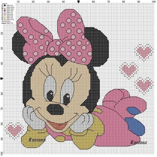 Minnie Mouse punto de cruz
