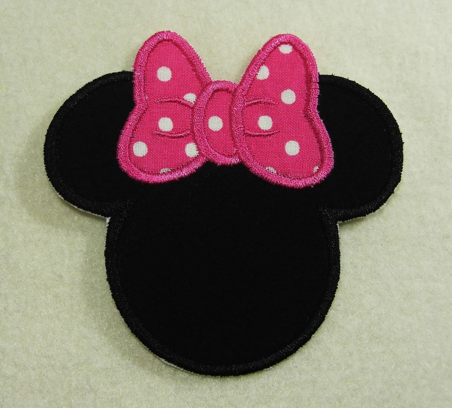 Minnie Mouse Silhouette Fabric Embroidered Iron On or Sew On Applique ...