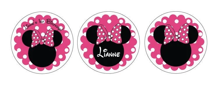 Minnie Mouse Sticker in Hot Pink by SilverOrchidGraphics on Etsy
