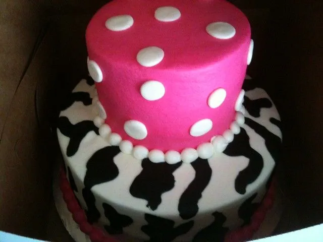 Minnie Mouse tiered cake with zebra print sml | Flickr - Photo Sharing ...