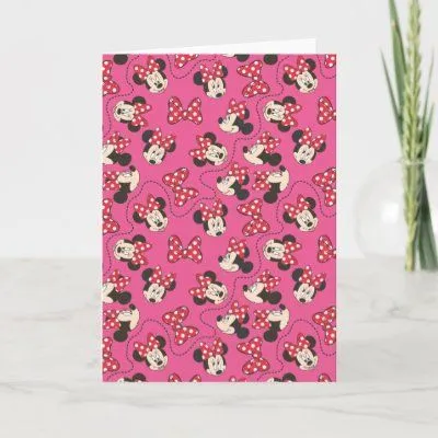 Minnie Pink Pattern Cards from Zazzle.