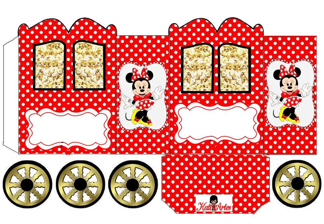 Minnie en Rojo: Caja con forma de Carruaje para Imprimir Gratis ...