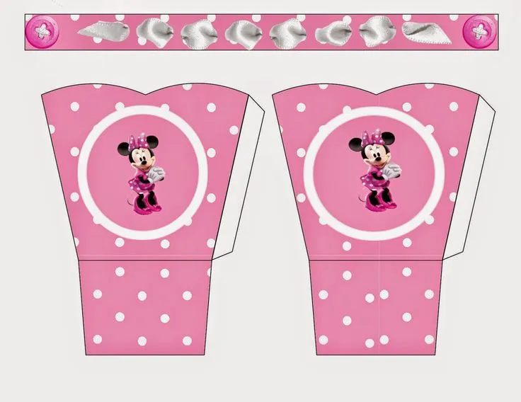 Minnie Rosa: Cestas para Imprimir Gratis. | cumpleaños | Pinterest
