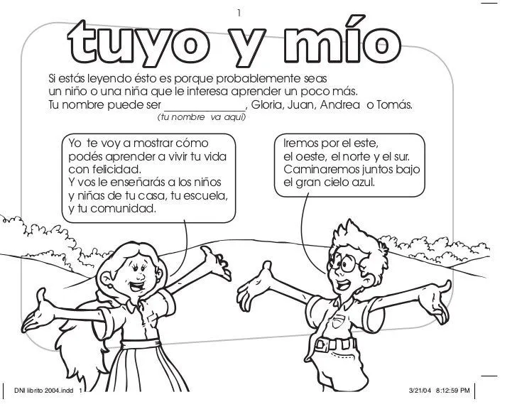 Tuyo y Mío, un libro para colorear