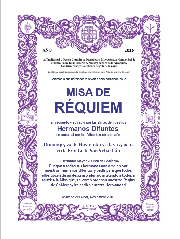 MISA DE REQUIEM – Hermandad de Jesús Nazareno