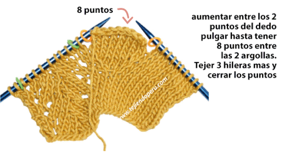 Como tejer mitones en dos agujas - Imagui