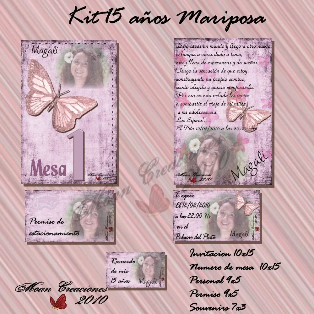 Moan Creaciones: Kit para 15 años - Invitaciones