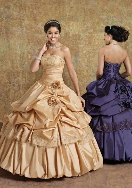 Imagenes de vestidos de 15 años color Dorado - Imagui