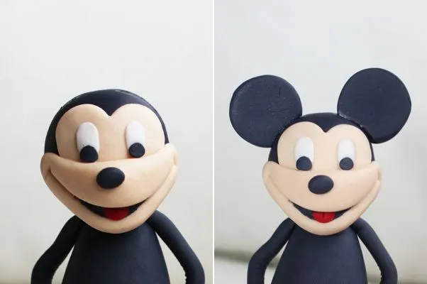 Cómo modelar a Mickey Mouse paso a paso con fondant y pasta de ...