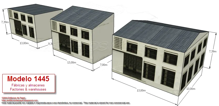 Modelo 1445 - 18 Edificios de Papel para Fábrica Siderúrgica - 18 ...