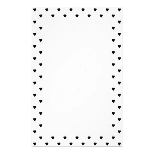 Modelo blanco y negro de los corazones papelería personalizada ...