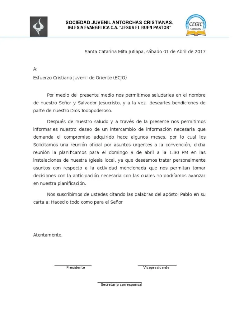 Modelo de Una Carta Cristiana | PDF