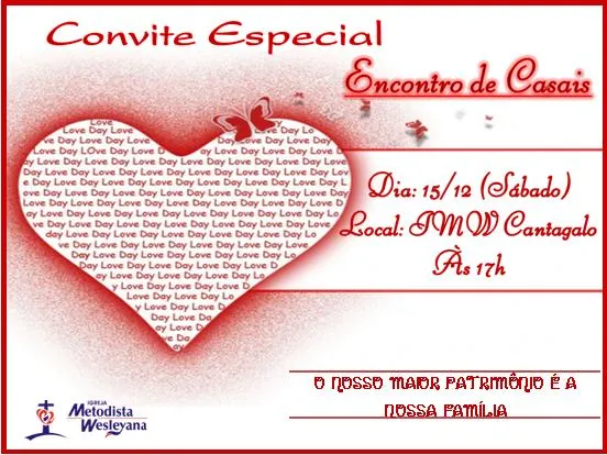 Modelos de convites para encontro de casais - Imagui