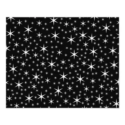 Modelo de estrellas blanco y negro tarjeton de Zazzle.