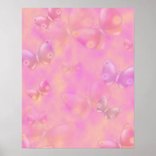 modelo de mariposas rosado bonito poster de Zazzle.