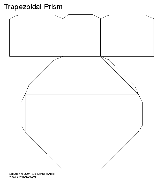 Modelo de papel de un prisma trapezoidal