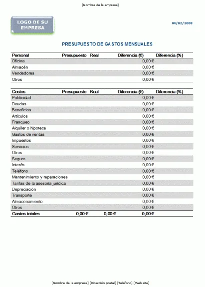 Modelo presupuesto word - Imagui