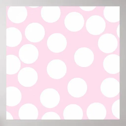 Modelo de puntos grande. Palidezca - rosa y blanco Posters de Zazzle.