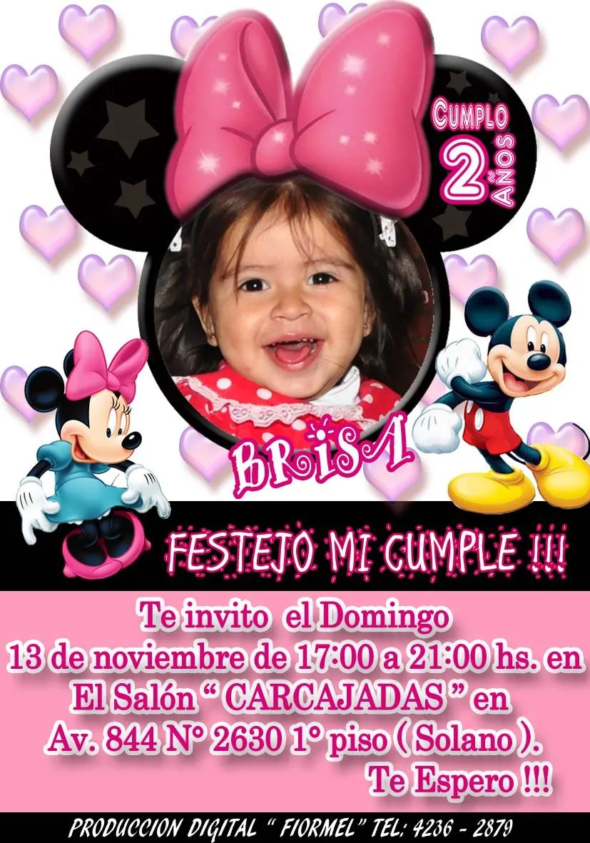 Modelo de tarjetas de cumpleaños Minnie - Imagui