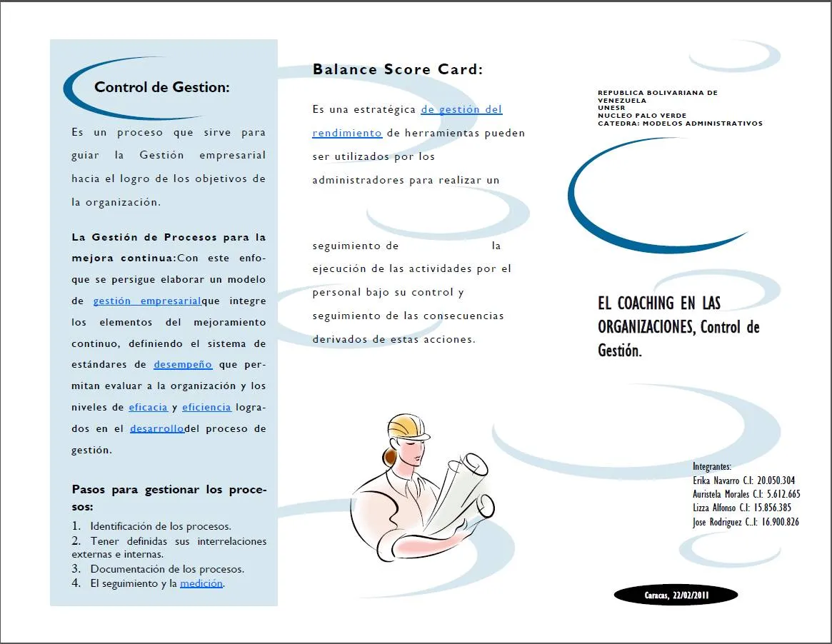 Modelos Administrativos Equipo 05: TRIPTICO. COACHING Y CONTROL ...