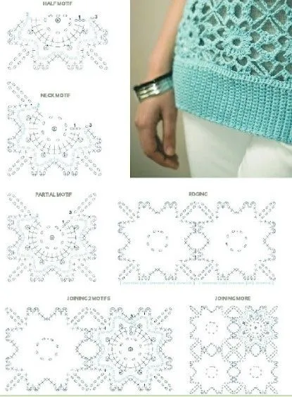 9 MODELOS DE BLUSAS PARA TEJER A CROCHET CON PASTILLAS PATRONES Y ...