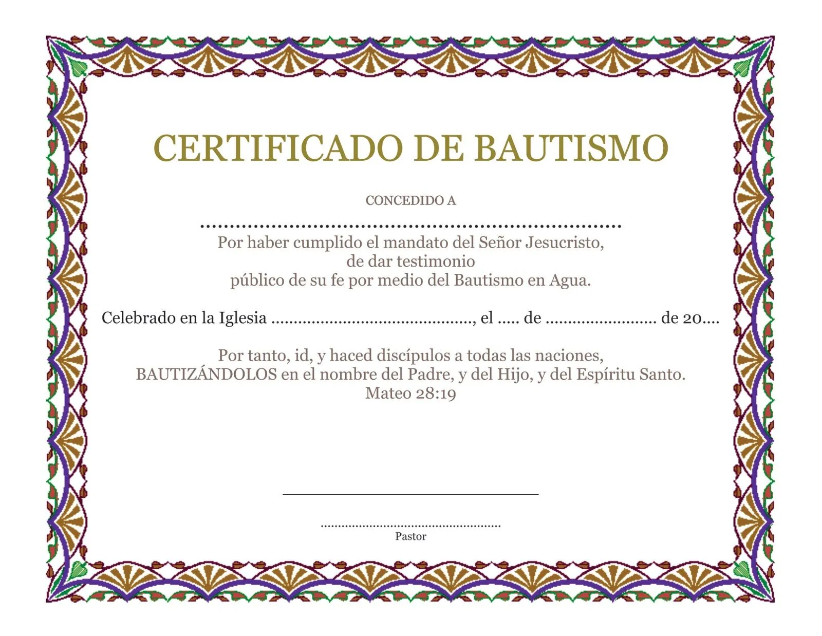 Modelos de certificado de bautismo católico - Imagui