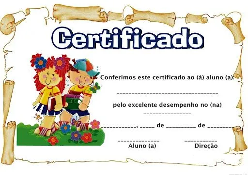 Modelos de Diploma para a Educação infantil! - ESPAÇO EDUCAR