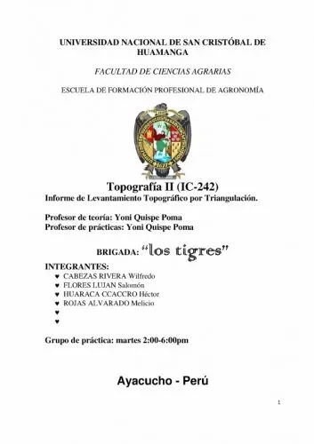 Documento modelo de un informe final de un levantamiento ...