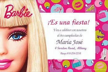 Modelos de invitaciones para tu fiesta de Barbie | Fiesta101