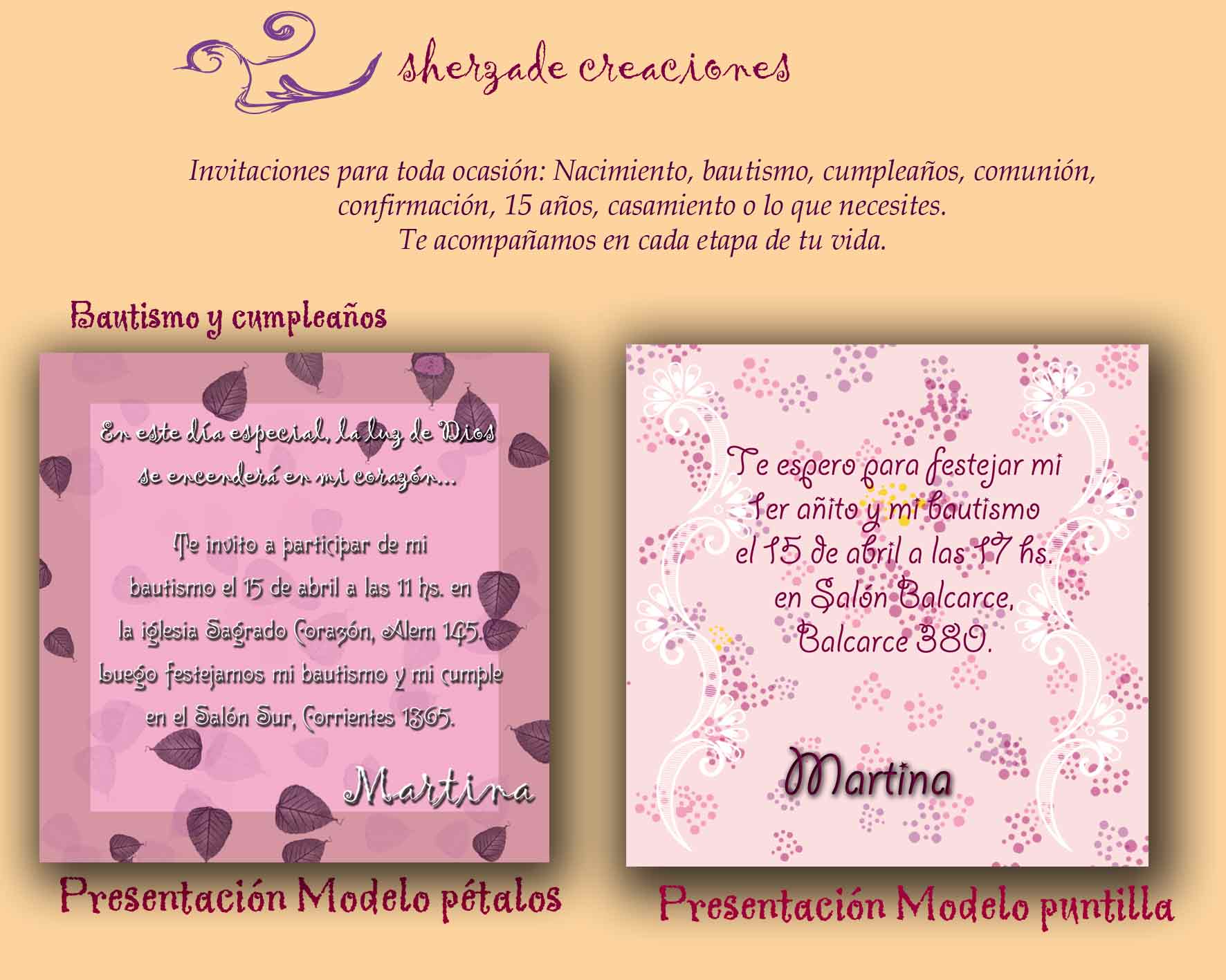 Modernas tarjetas de 15 años, Casamiento y Bautismo | Sherzade ...