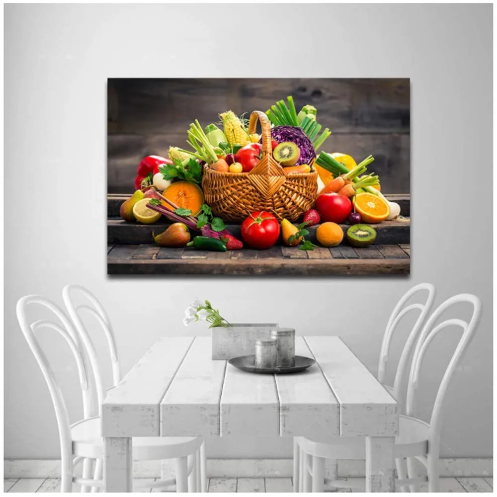 Moderno cartel de arte de pared de frutas y canastas, impresiones de  pintura en lienzo, Cuadros para la decoración del comedor de la cocina,  70x120cm (28x48in) : Amazon.com.mx: Hogar y Cocina