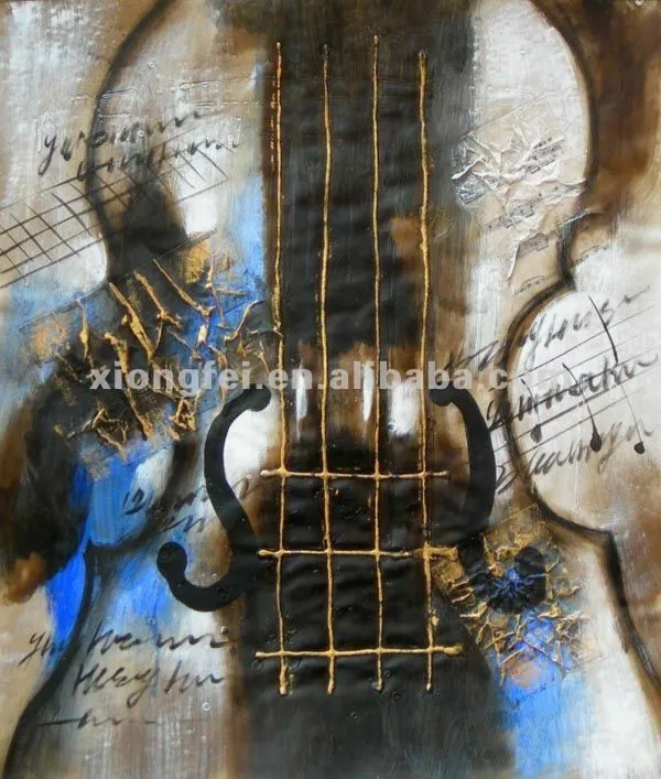 moderno guitarra realista de pintura al óleo-Pintura y Caligrafia ...