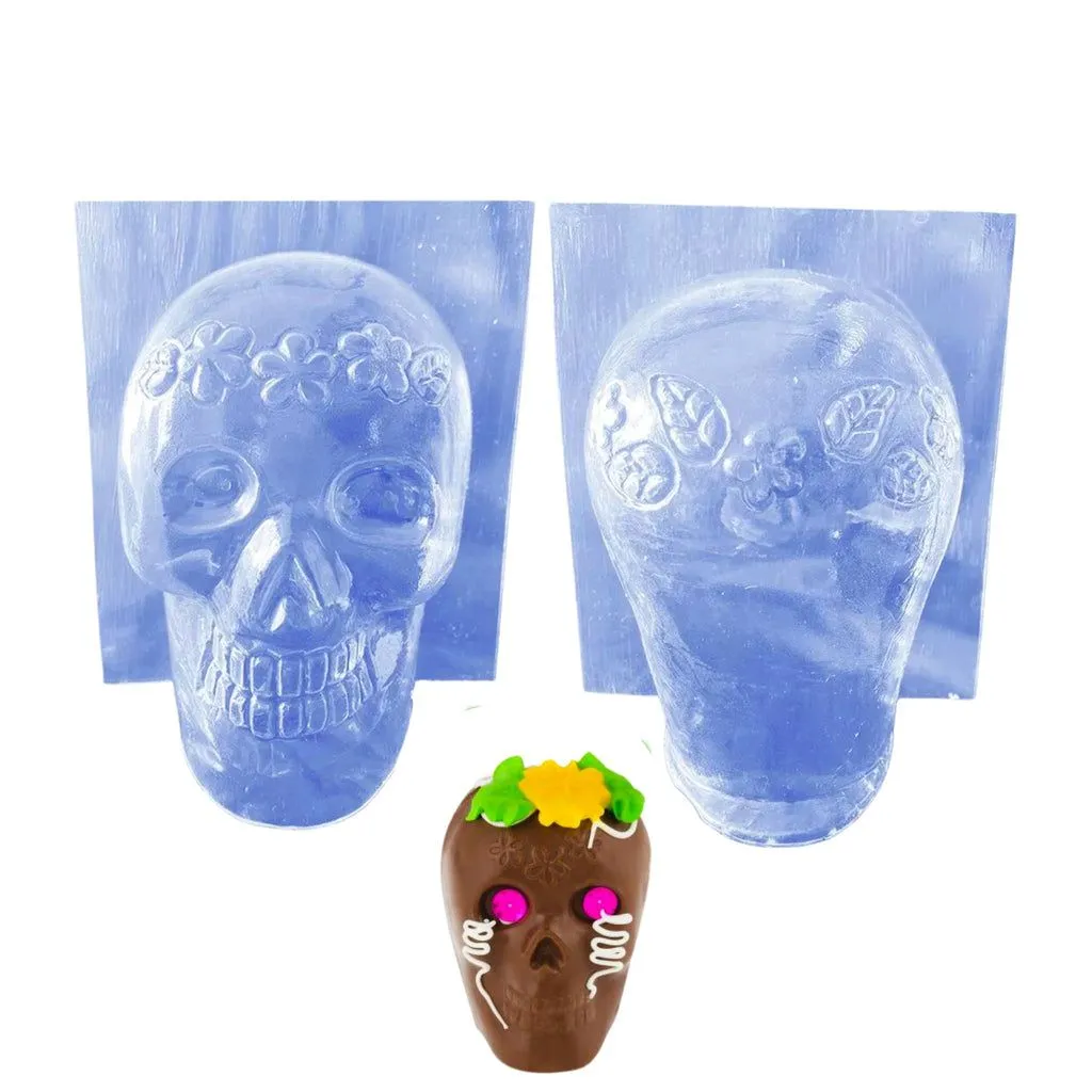 Molde Acetato Calavera Flores #6 (11CM) – El Mundo de la Repostería