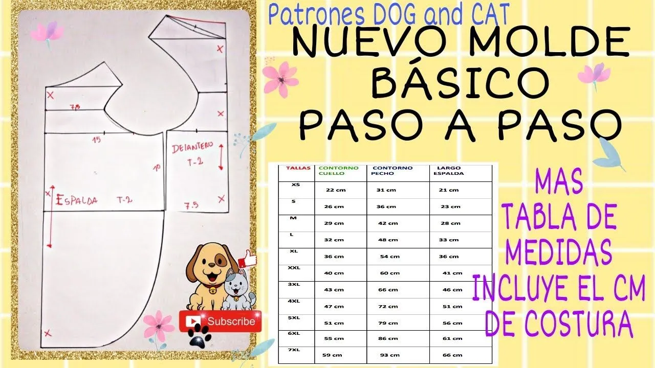 MOLDE BÁSICO PARA ROPA DE PERRO + TABLA DE MEDIDAS en PDF - YouTube