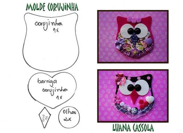 Molde de buho en foami - Imagui