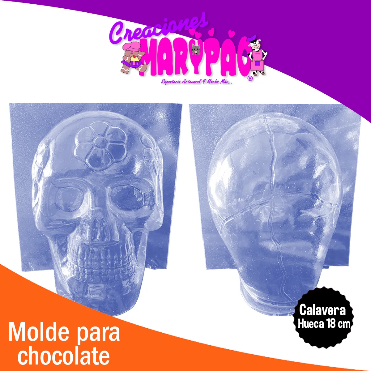 Molde Calavera Hueca 18 Cm Chocolates Dia De Muertos – Creaciones Marypao