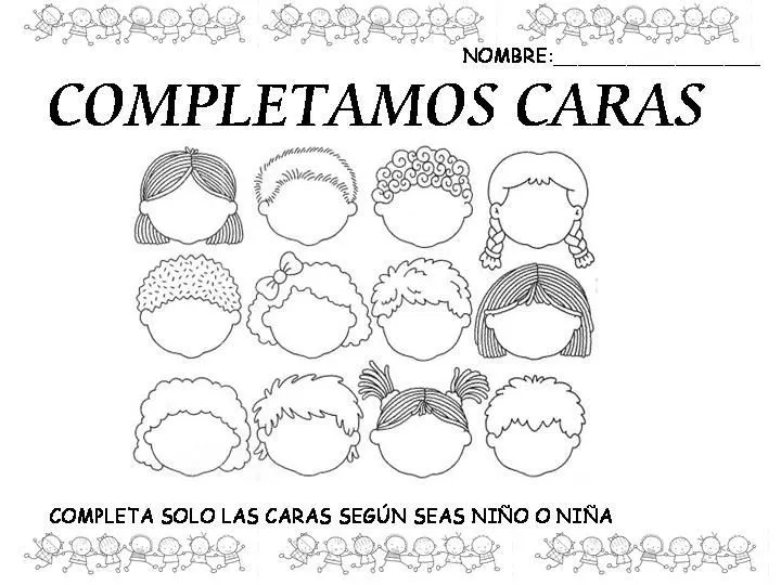 Moldes de caras de nenes - Imagui