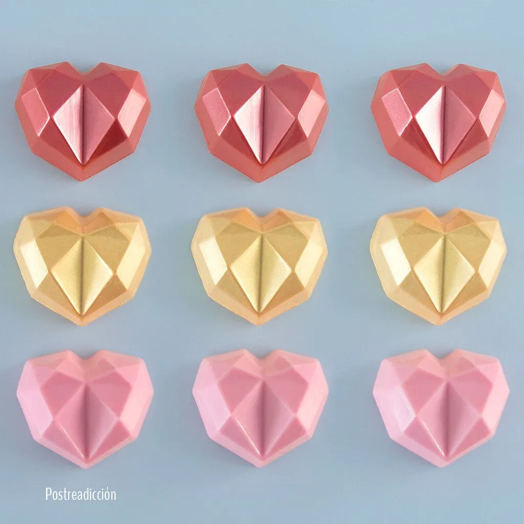 Molde de corazones geométricos medianos | Postreadicción: Cursos de  pastelería, galletas decoradas, cortadores, papel de azúcar y mucho más.