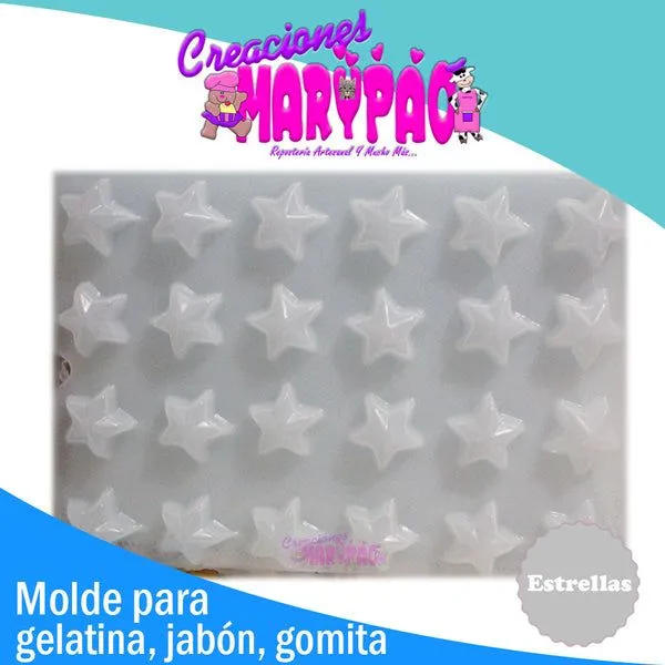 Molde Estrellas Navidad Gelatina Gomita Jabón Yeso – Creaciones Marypao