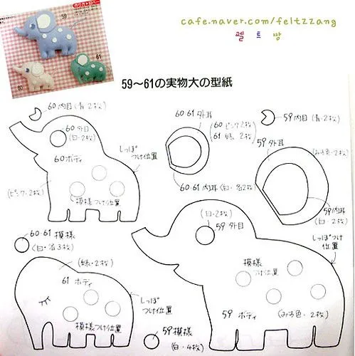 Moldes de un elefante - Imagui