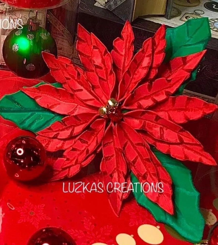 Molde Flor de navidad en foami - Luzka's Creations