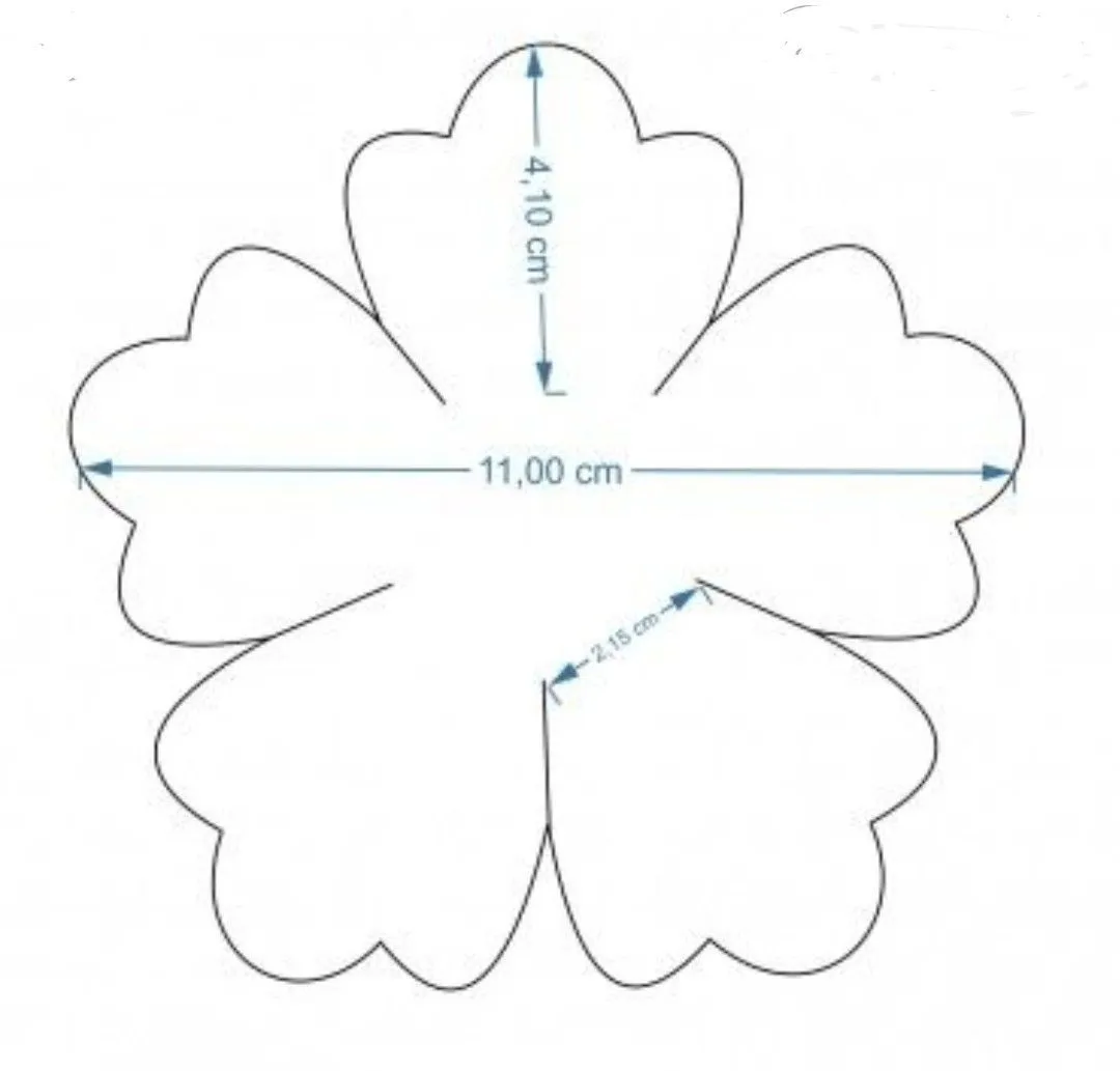 Molde para flores | Plantilla de flor de papel, Tutorial de flores de  papel, Plantilla de flores